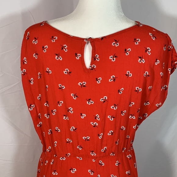 Twik by Simons Red Floral Mid Length Summer Dress - Picture 6 of 9